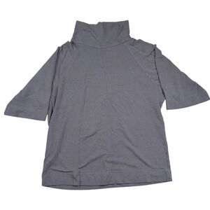 Bryn Walker Bamboo Cowl Tunic Top Women Small Gray Lagenlook Relaxed Oversized